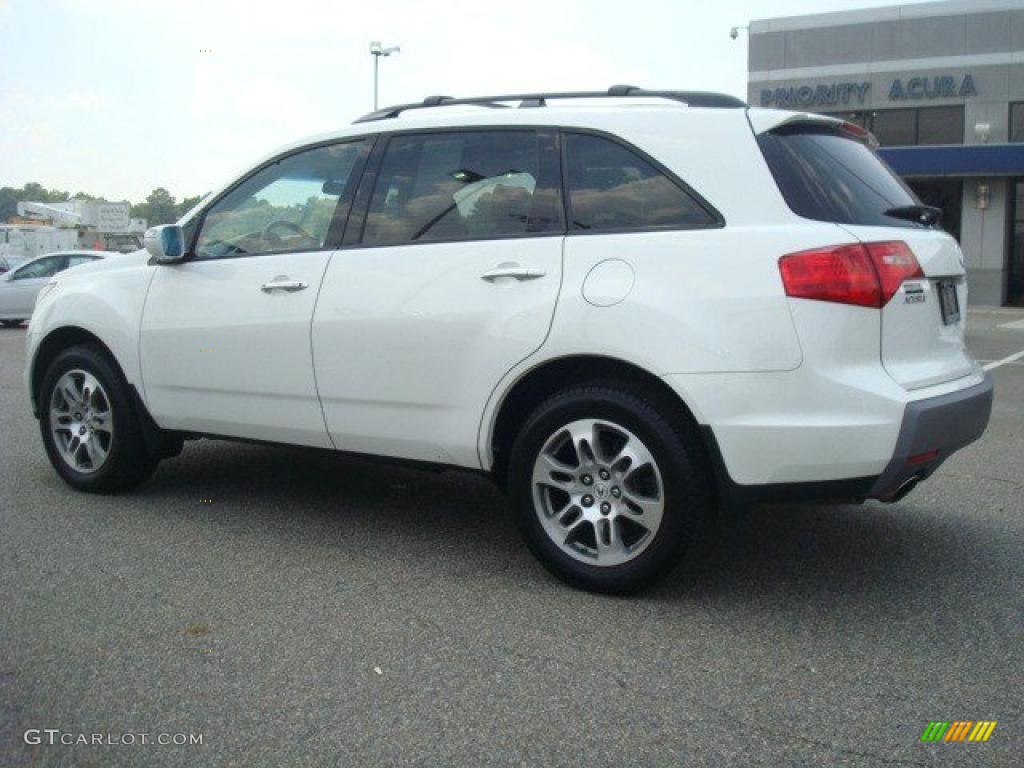 2007 MDX Technology - Aspen White Pearl / Taupe photo #3