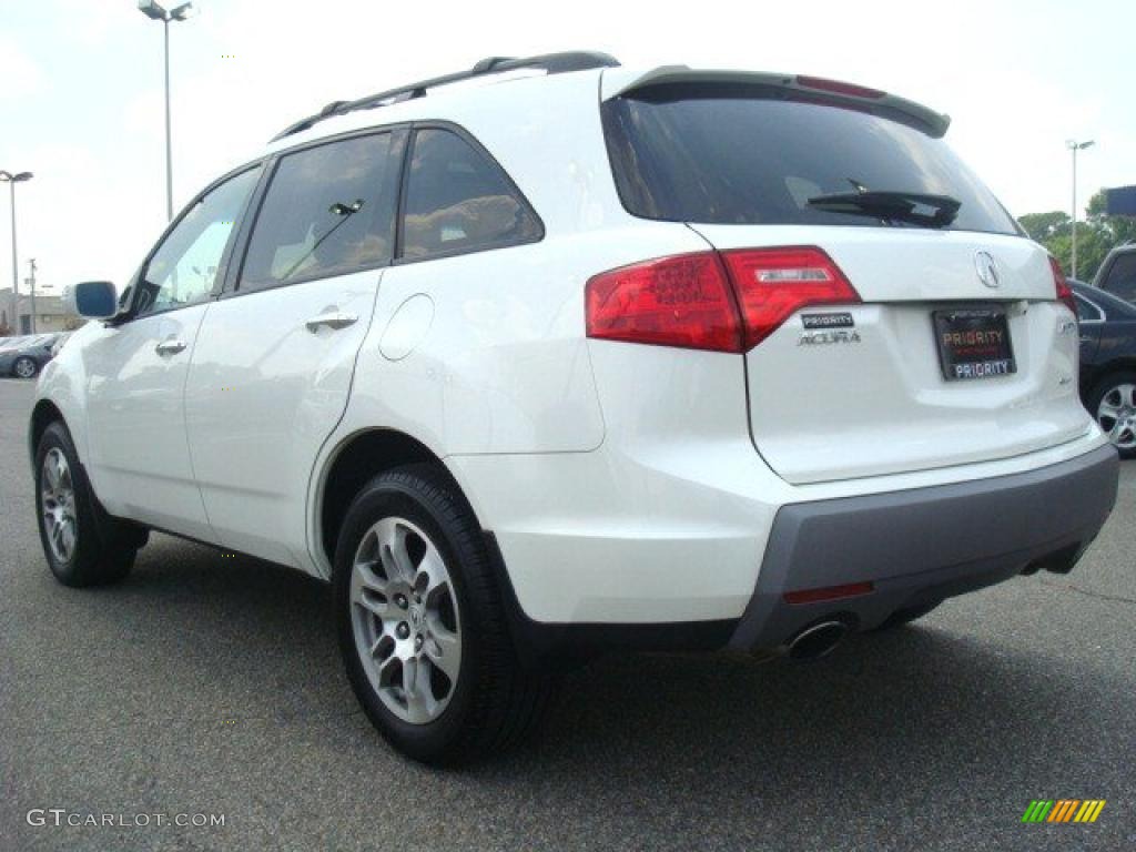 2007 MDX Technology - Aspen White Pearl / Taupe photo #4
