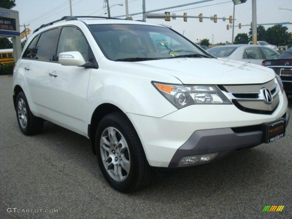 2007 MDX Technology - Aspen White Pearl / Taupe photo #8