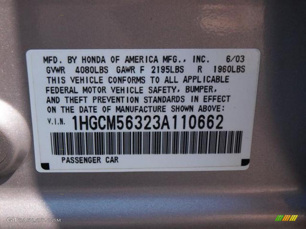 2003 Accord LX Sedan - Satin Silver Metallic / Black photo #17