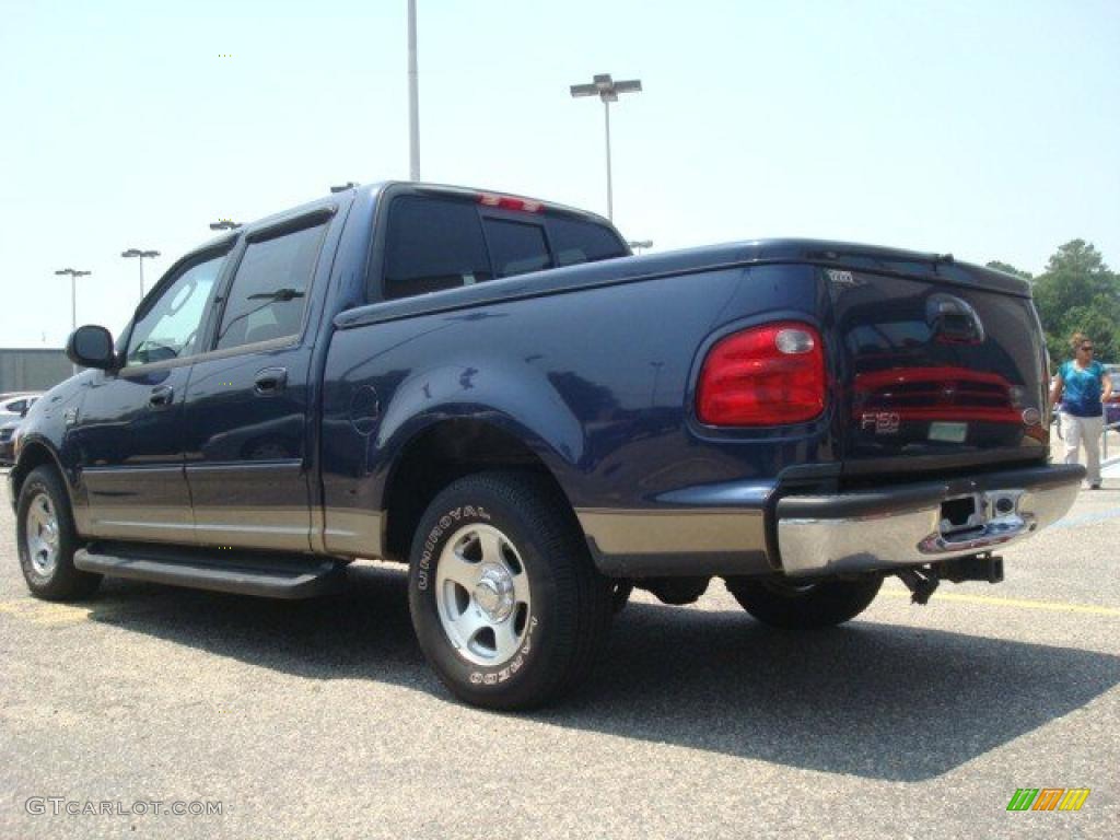 2002 F150 XLT SuperCrew - Charcoal Blue Metallic / Medium Parchment photo #4