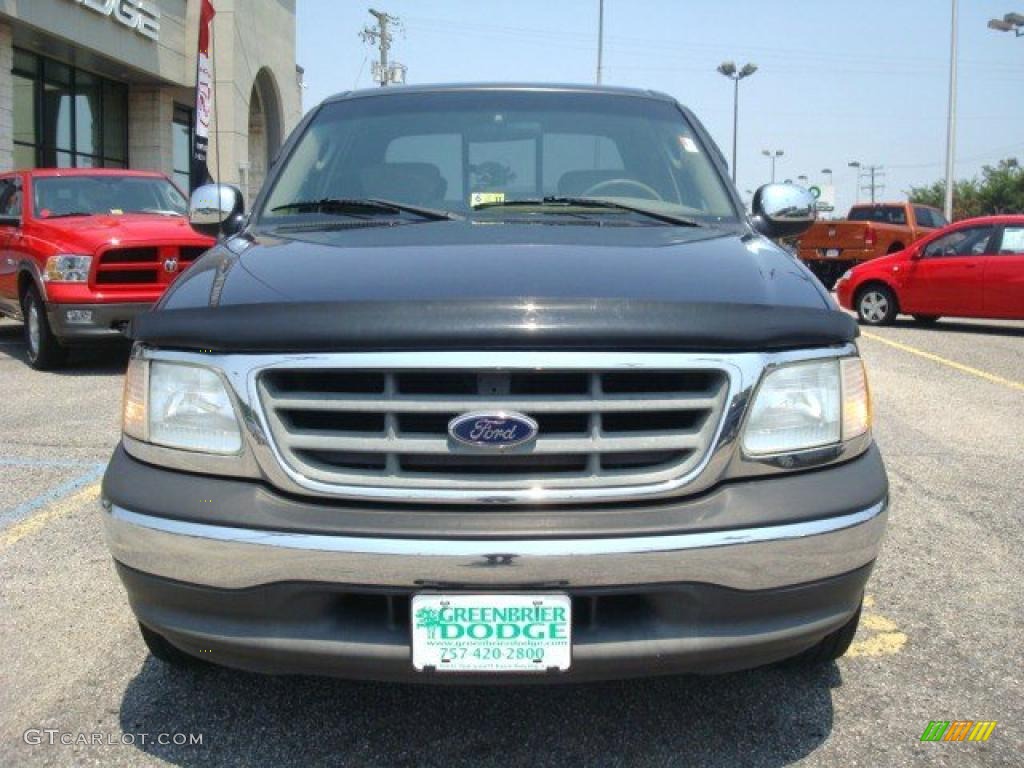 2002 F150 XLT SuperCrew - Charcoal Blue Metallic / Medium Parchment photo #8