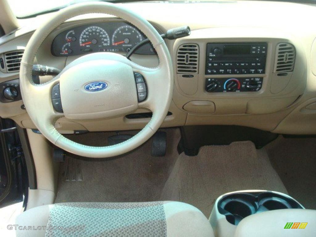 2002 F150 XLT SuperCrew - Charcoal Blue Metallic / Medium Parchment photo #12