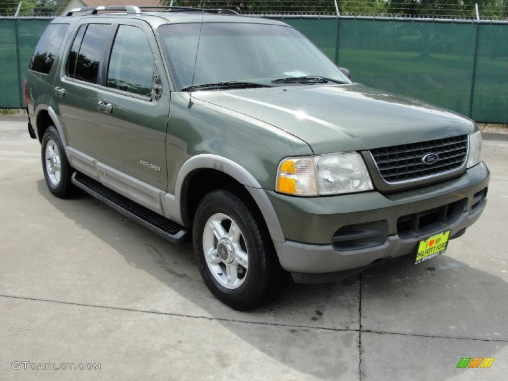 2002 Explorer XLT 4x4 - Estate Green Metallic / Medium Parchment photo #1