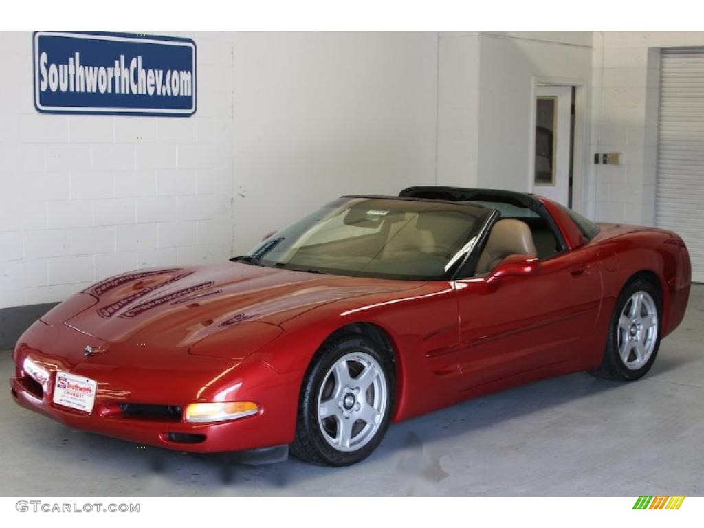 1998 Corvette Coupe - Light Carmine Red Metallic / Light Oak photo #2
