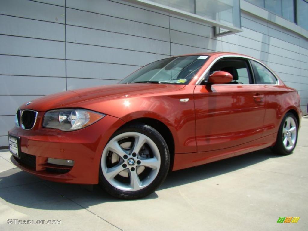 2008 1 Series 128i Coupe - Sedona Red Metallic / Black photo #1