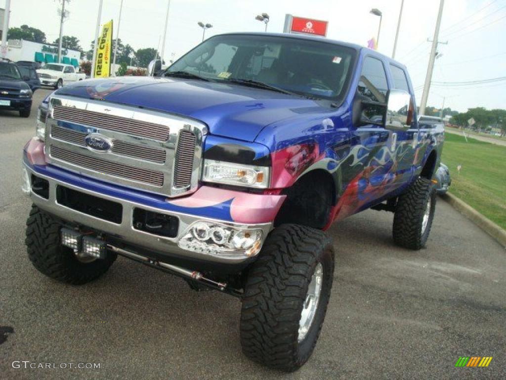 2005 F350 Super Duty XLT Crew Cab 4x4 - True Blue Metallic / Medium Flint photo #10