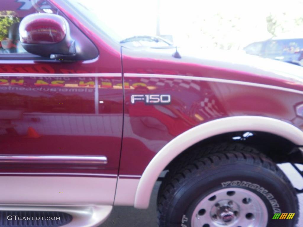 1997 F150 Lariat Extended Cab 4x4 - Dark Toreador Red Metallic / Medium Prairie Tan photo #6