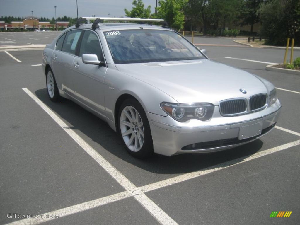 2003 7 Series 745Li Sedan - Titanium Silver Metallic / Black/Black photo #1