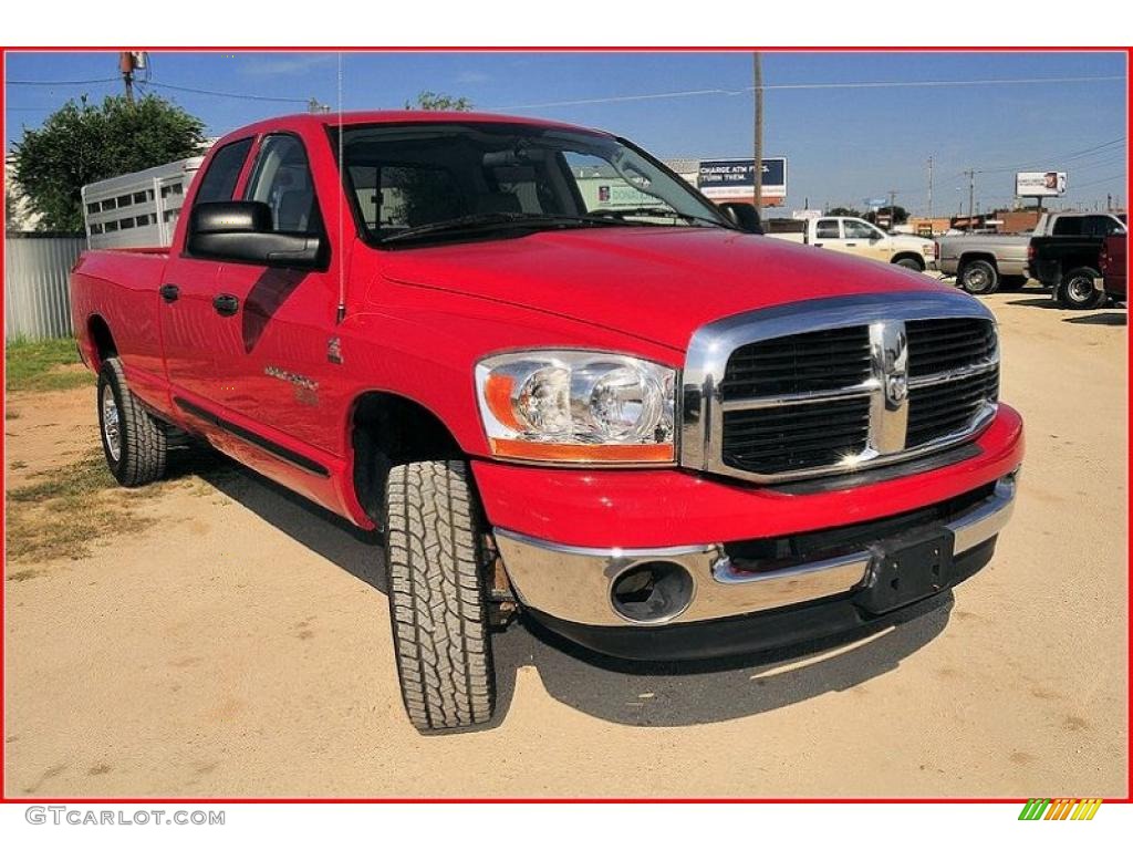 2006 Ram 2500 Lone Star Edition Quad Cab 4x4 - Flame Red / Khaki photo #12