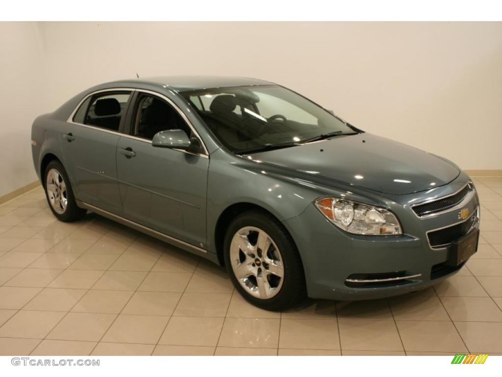 2009 Malibu LT Sedan - Silver Moss Metallic / Ebony photo #1