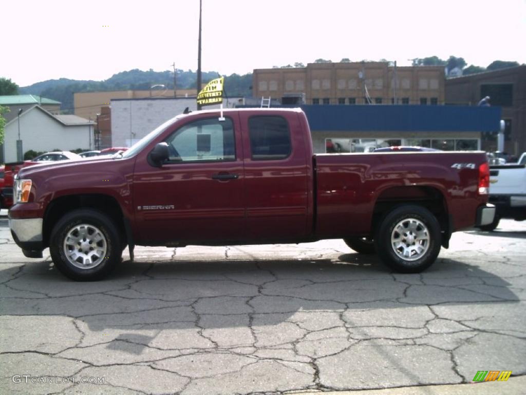 2008 Sierra 1500 SLE Extended Cab 4x4 - Sonoma Red Metallic / Ebony photo #5