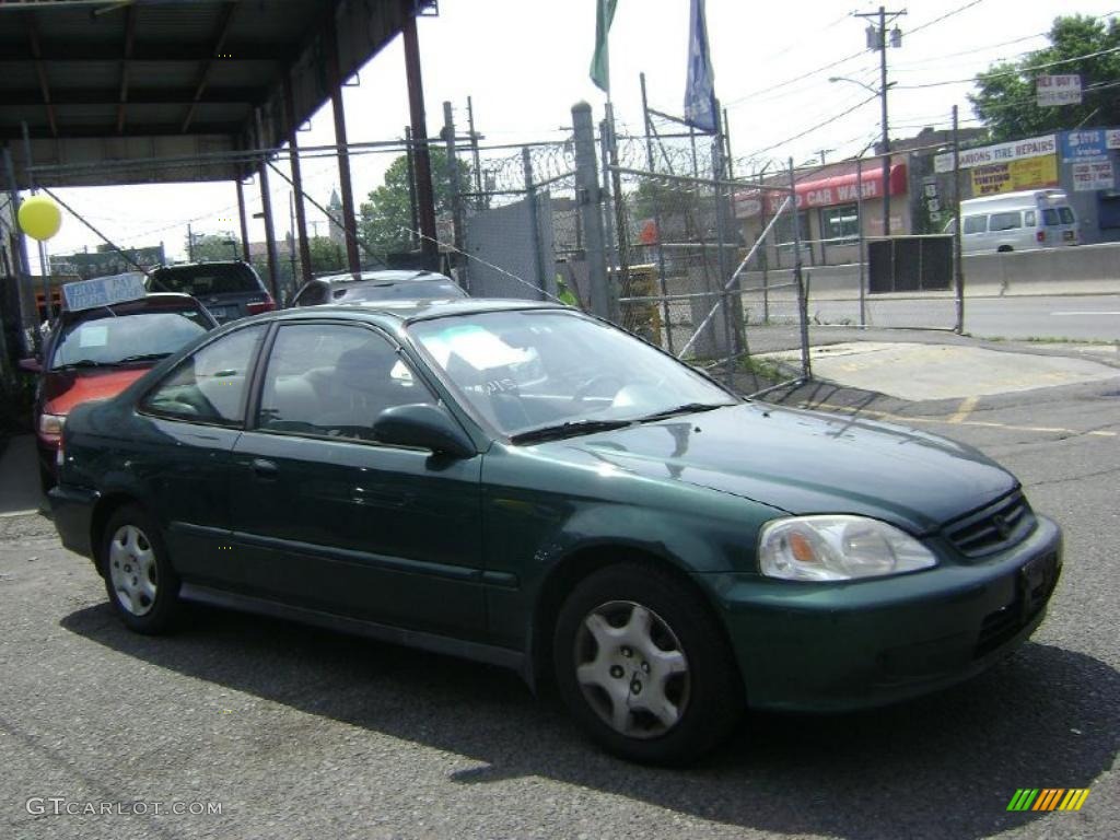 1999 Civic EX Coupe - Clover Green Pearl / Dark Gray photo #1