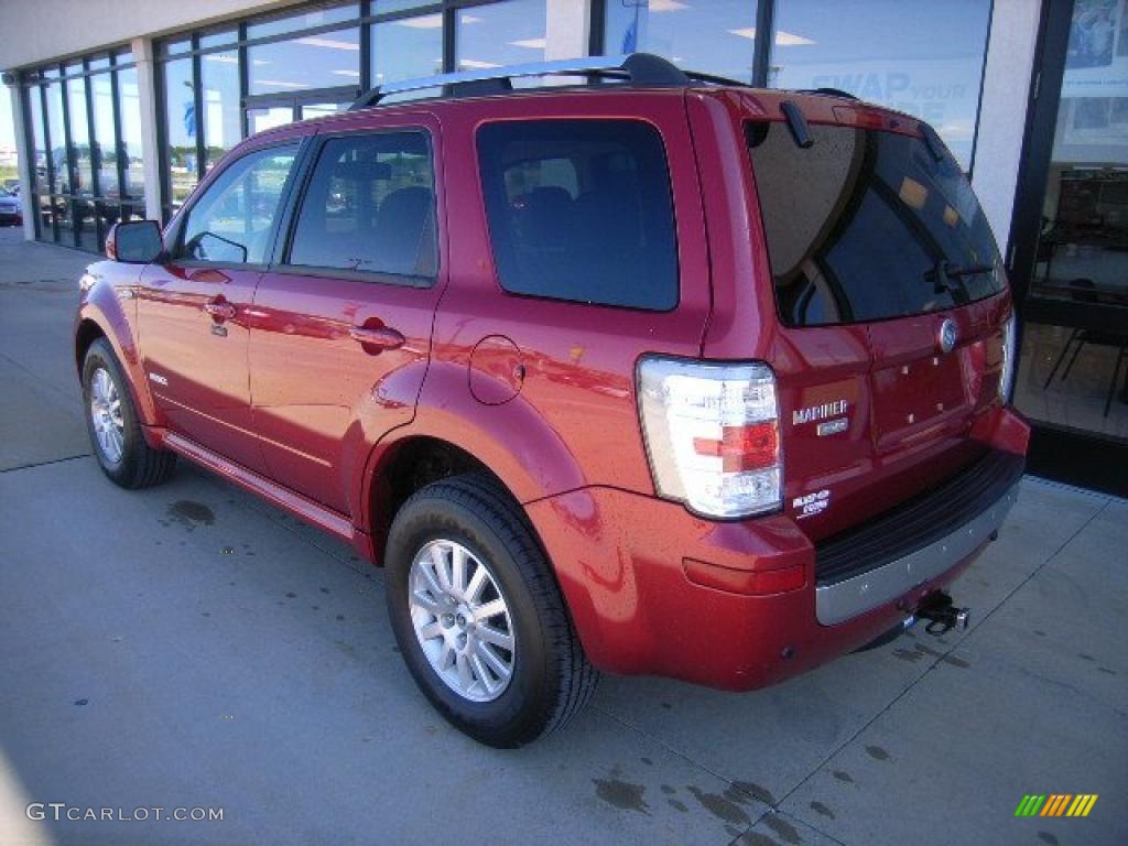 2008 Mariner V6 Premier - Vivid Red Metallic / Stone photo #4