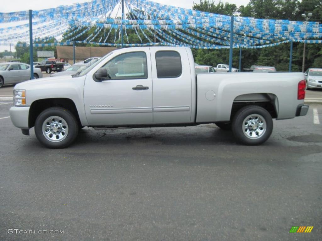 2010 Silverado 1500 LS Extended Cab - Sheer Silver Metallic / Dark Titanium photo #1