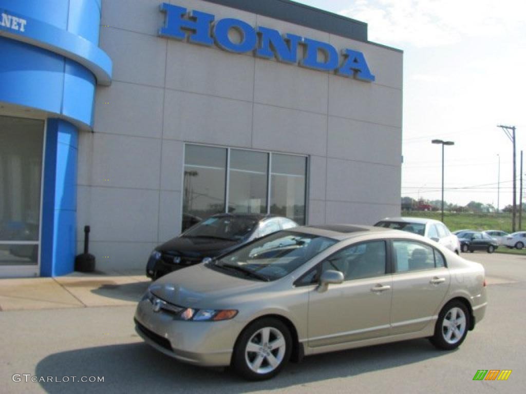 2008 Civic EX Sedan - Borrego Beige Metallic / Ivory photo #1