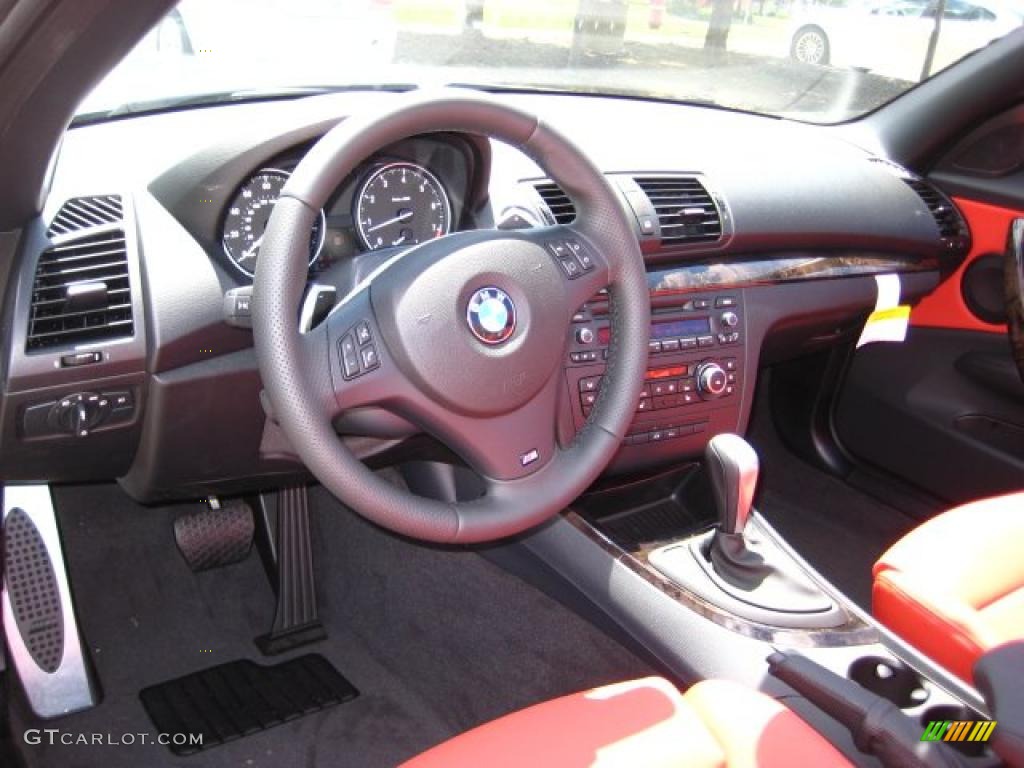 2011 1 Series 128i Convertible - Space Gray Metallic / Coral Red photo #9