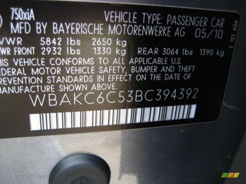 2011 7 Series 750i xDrive Sedan - Space Gray Metallic / Oyster Nappa Leather photo #12