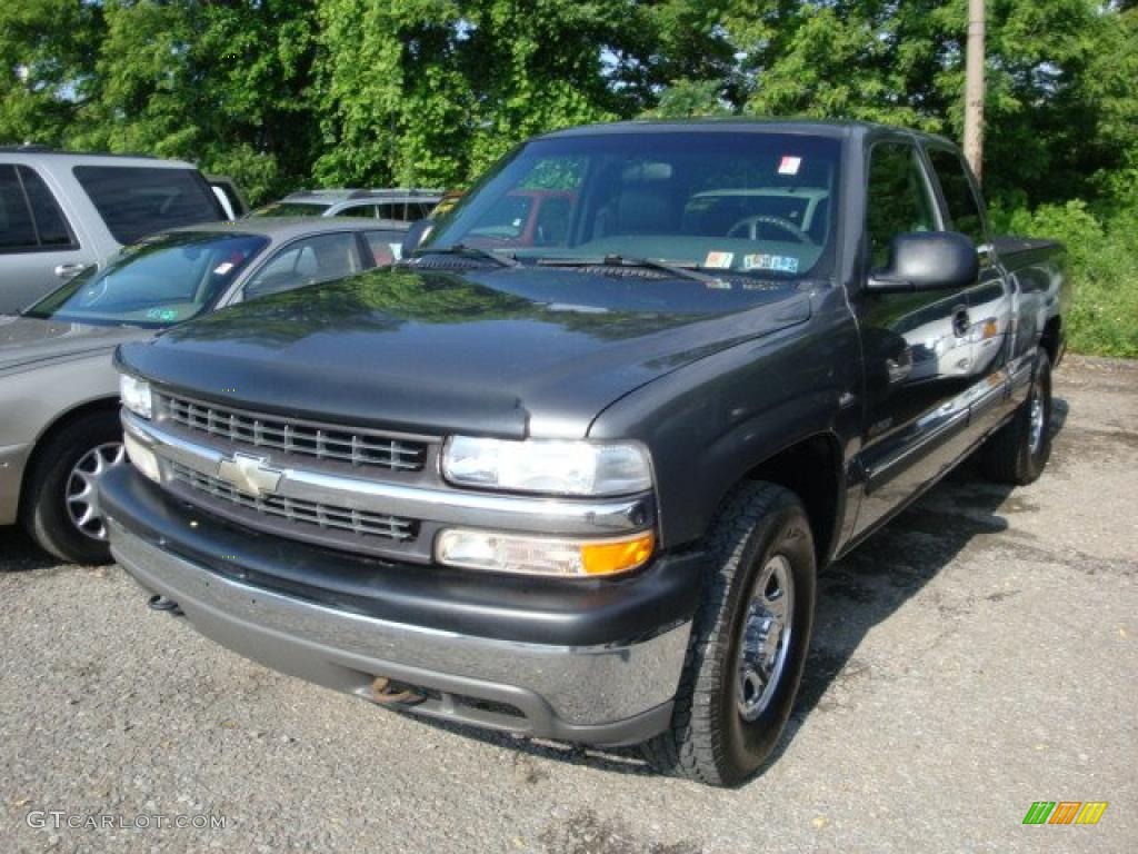 2001 Silverado 1500 LS Extended Cab 4x4 - Medium Charcoal Gray Metallic / Graphite photo #5