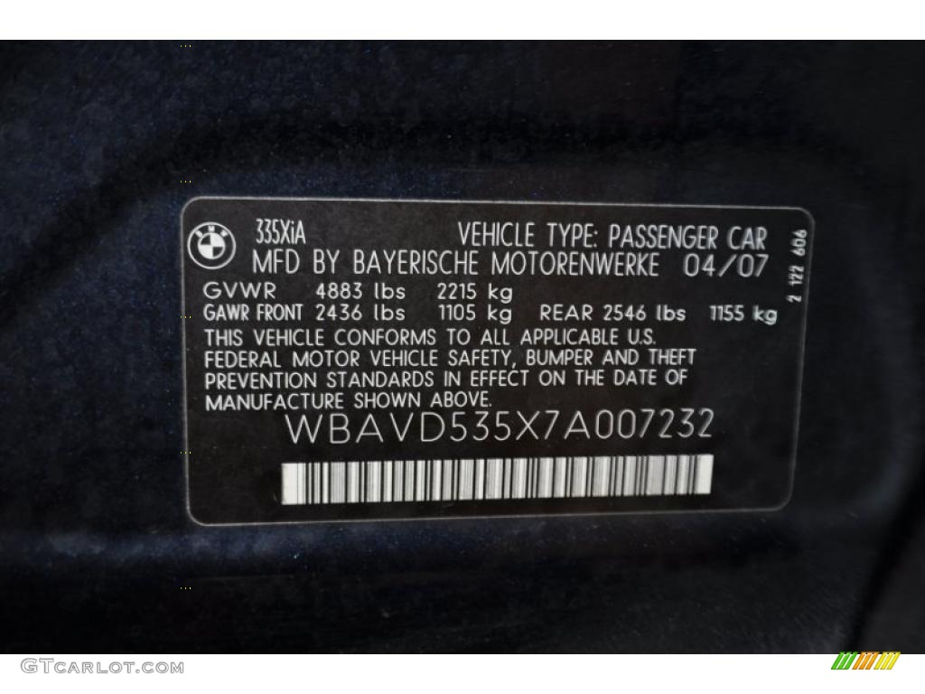 2007 3 Series 335xi Sedan - Monaco Blue Metallic / Terra/Black Dakota Leather photo #9