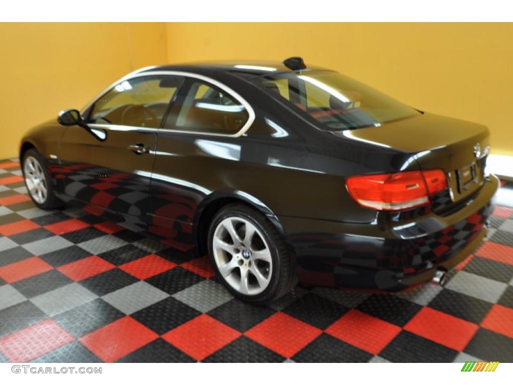 2008 3 Series 335xi Coupe - Jet Black / Coral Red/Black photo #4