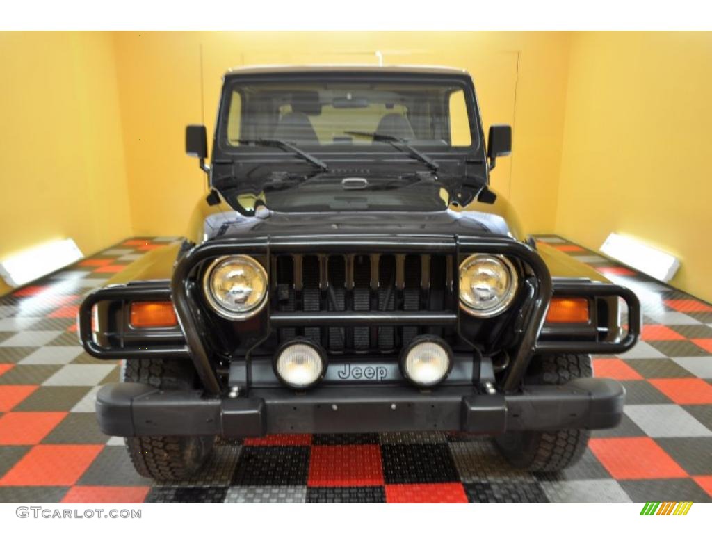 1998 Wrangler Sahara 4x4 - Black / Green/Khaki photo #2