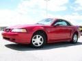2000 Laser Red Metallic Ford Mustang V6 Convertible  photo #5
