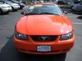 2004 Competition Orange Ford Mustang V6 Convertible  photo #2