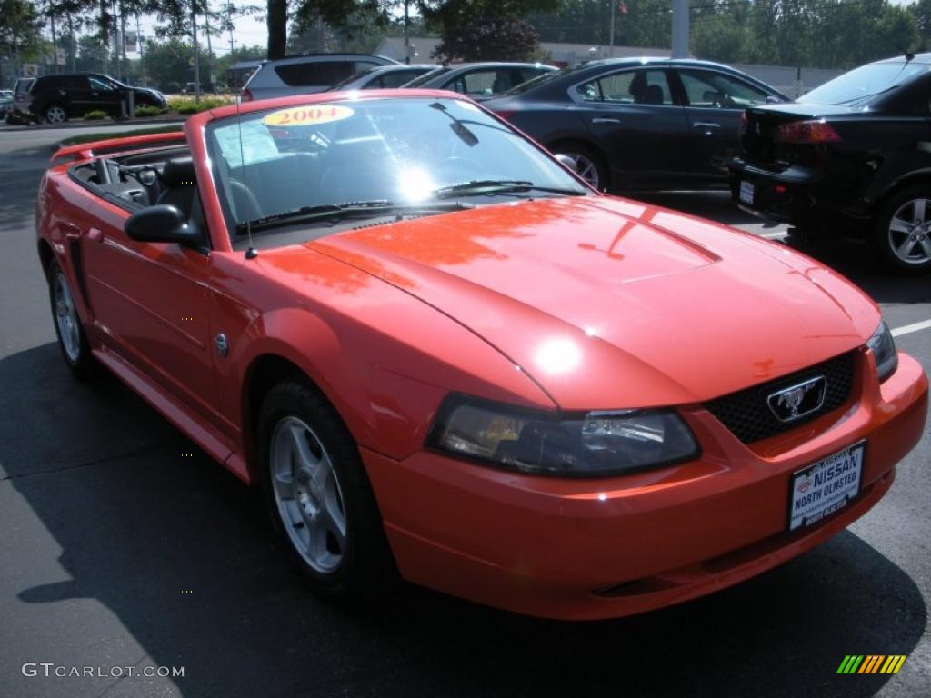 2004 Mustang V6 Convertible - Competition Orange / Dark Charcoal photo #3