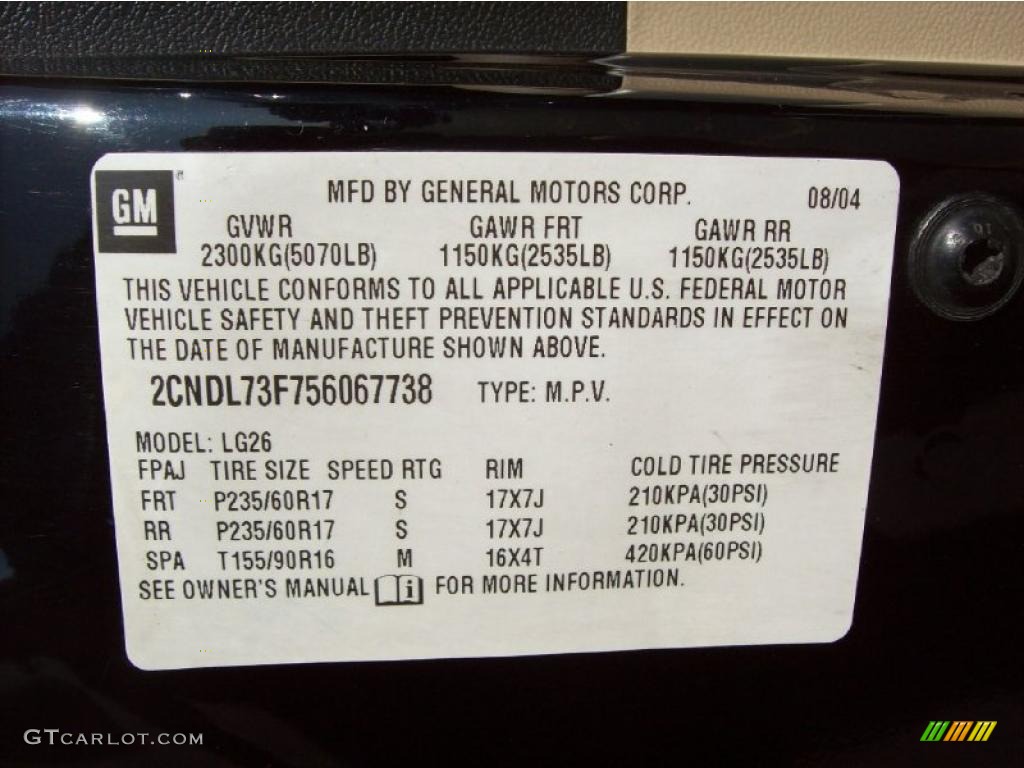 2005 Equinox LT AWD - Black / Light Cashmere photo #24