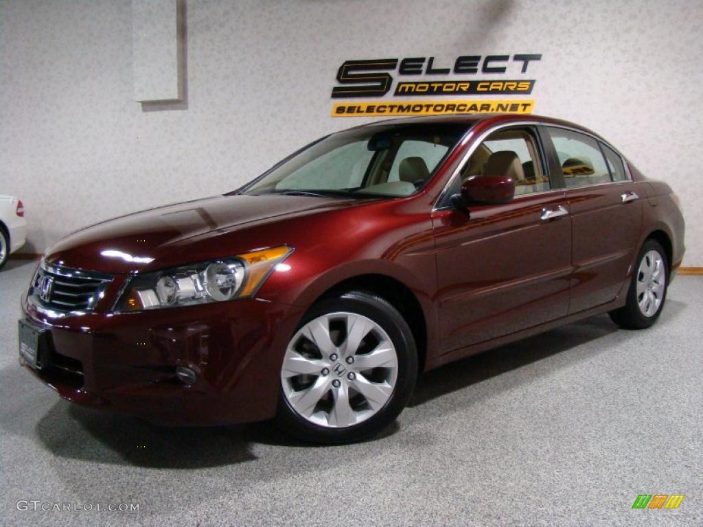 2009 Accord EX-L V6 Sedan - Basque Red Pearl / Ivory photo #1