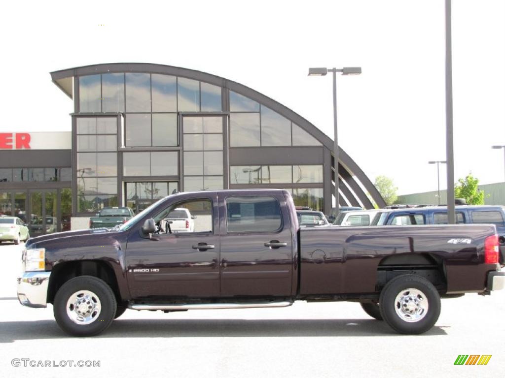 2008 Silverado 2500HD LT Crew Cab 4x4 - Dark Cherry Metallic / Ebony Black photo #1