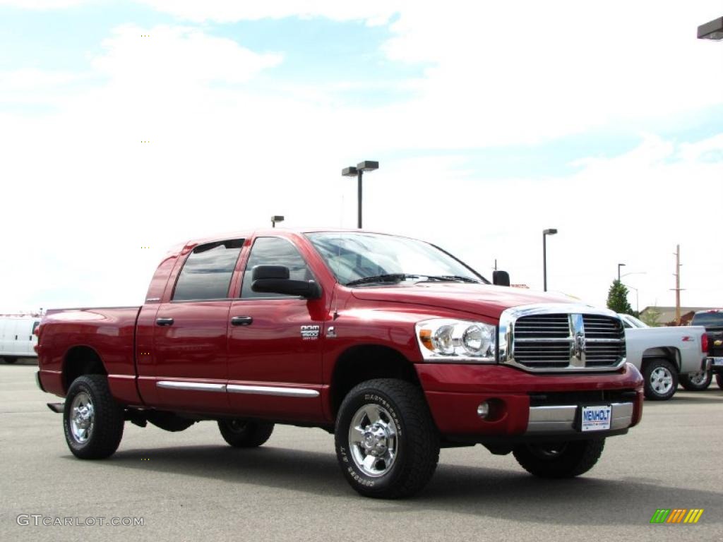 2007 Ram 3500 Laramie Mega Cab 4x4 - Inferno Red Crystal Pearl / Medium Slate Gray photo #14