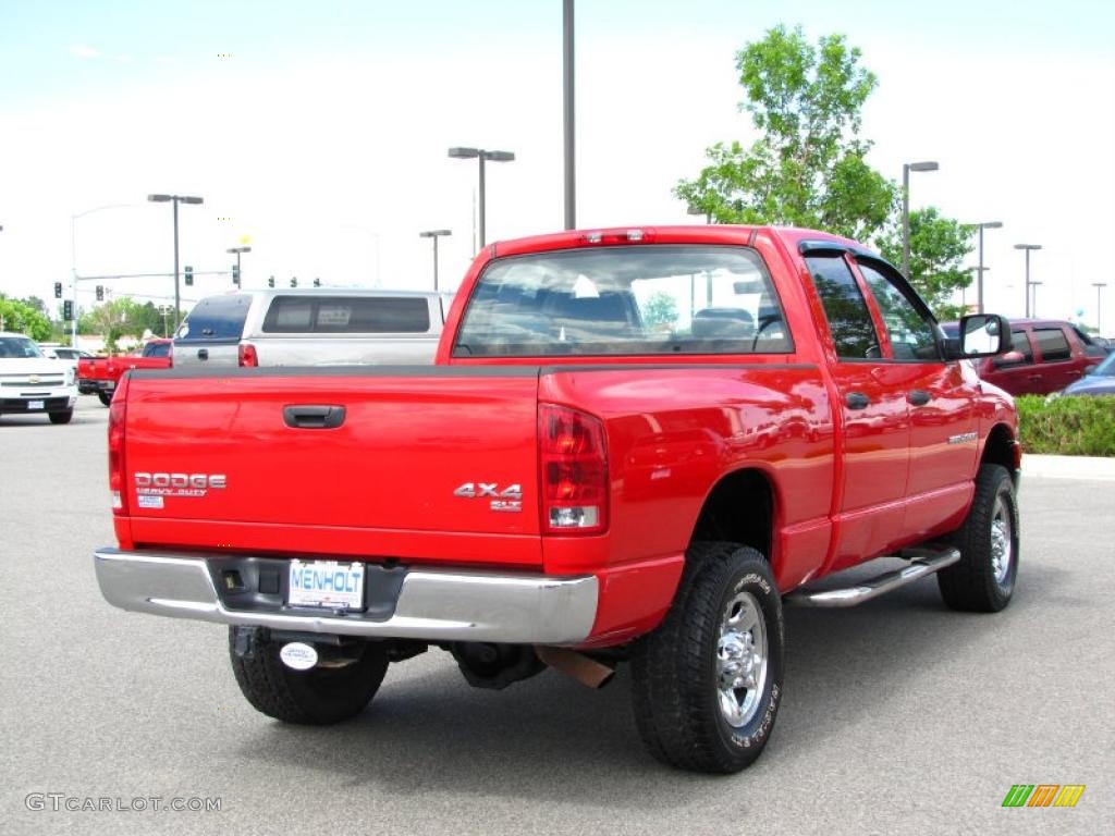 2004 Ram 2500 SLT Quad Cab 4x4 - Flame Red / Dark Slate Gray photo #3