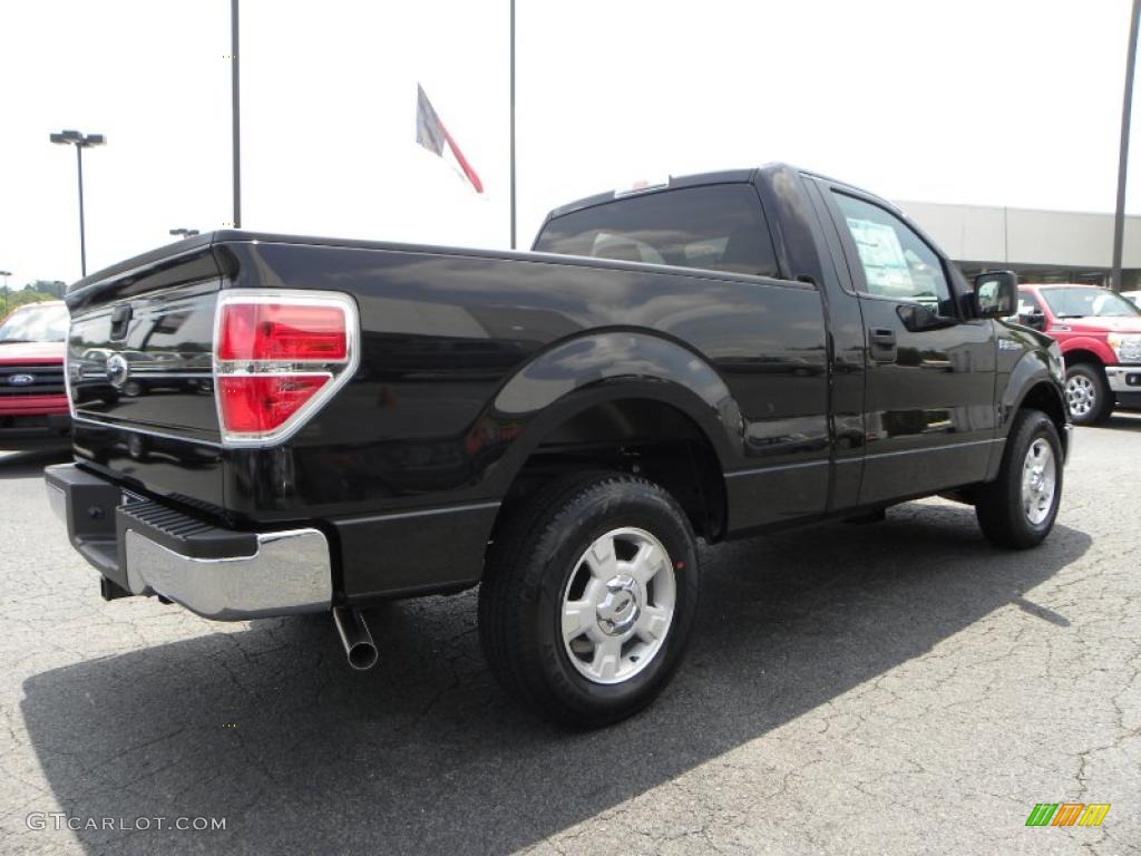 2010 F150 XLT Regular Cab - Tuxedo Black / Medium Stone photo #3
