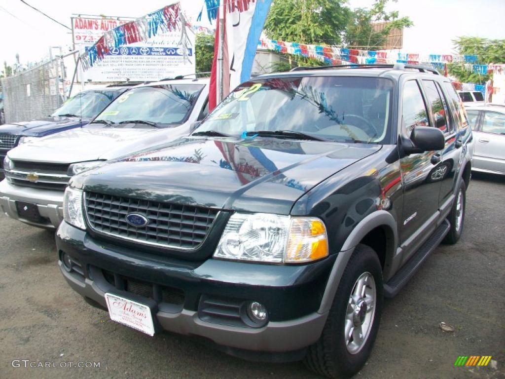 2002 Explorer XLT 4x4 - Aspen Green Metallic / Medium Parchment photo #1