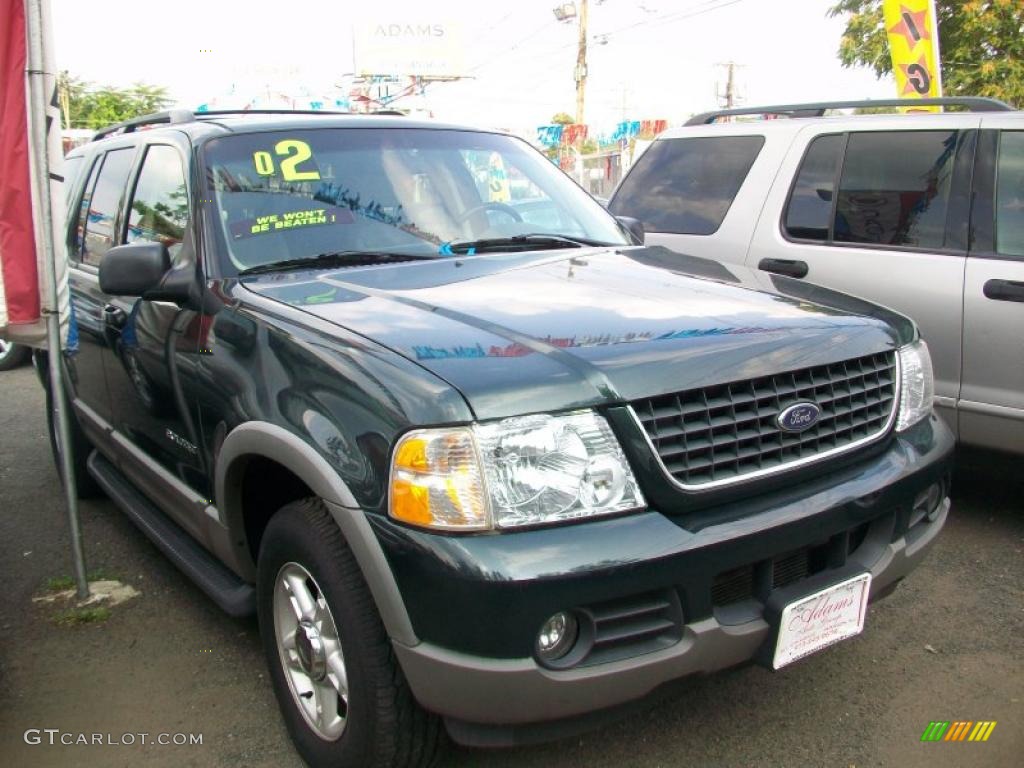 2002 Explorer XLT 4x4 - Aspen Green Metallic / Medium Parchment photo #2