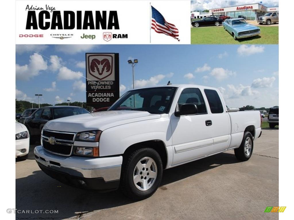 2007 Silverado 1500 Classic LT Extended Cab - Summit White / Dark Charcoal photo #1