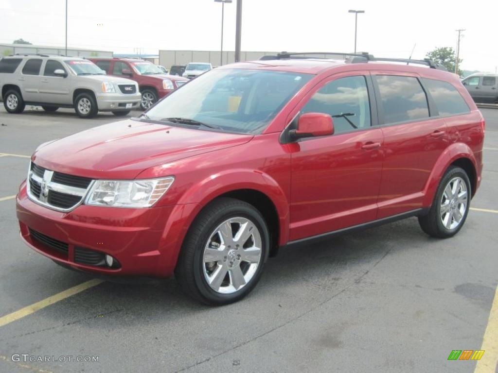 2010 Journey SXT - Inferno Red Crystal Pearl Coat / Dark Slate Gray photo #1