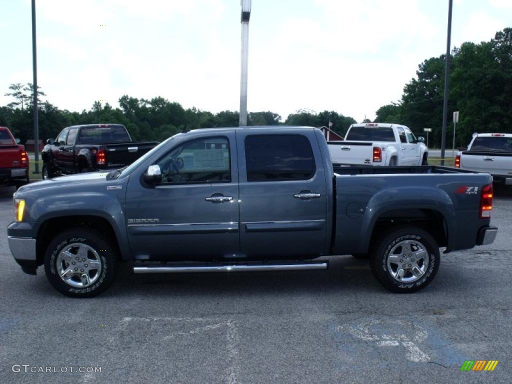 2010 Sierra 1500 SLE Crew Cab 4x4 - Stealth Gray Metallic / Ebony photo #5