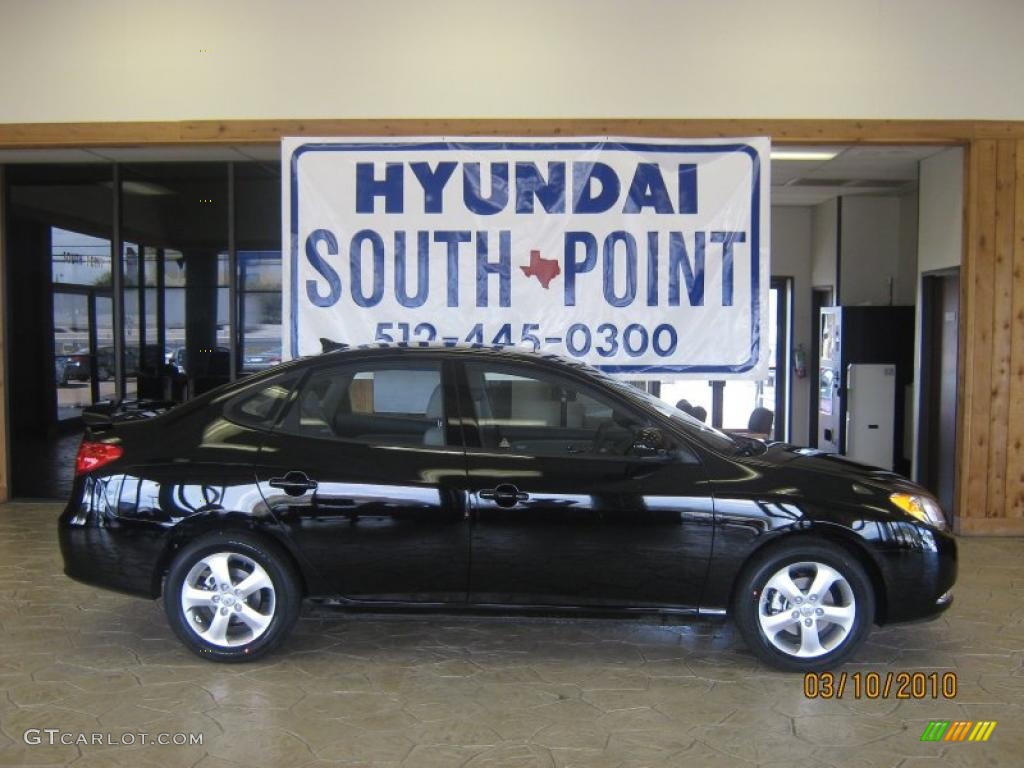 2010 Elantra SE - Ebony Black / Gray photo #7