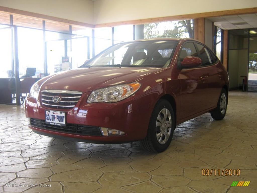 2010 Elantra GLS - Apple Red Pearl / Beige photo #1