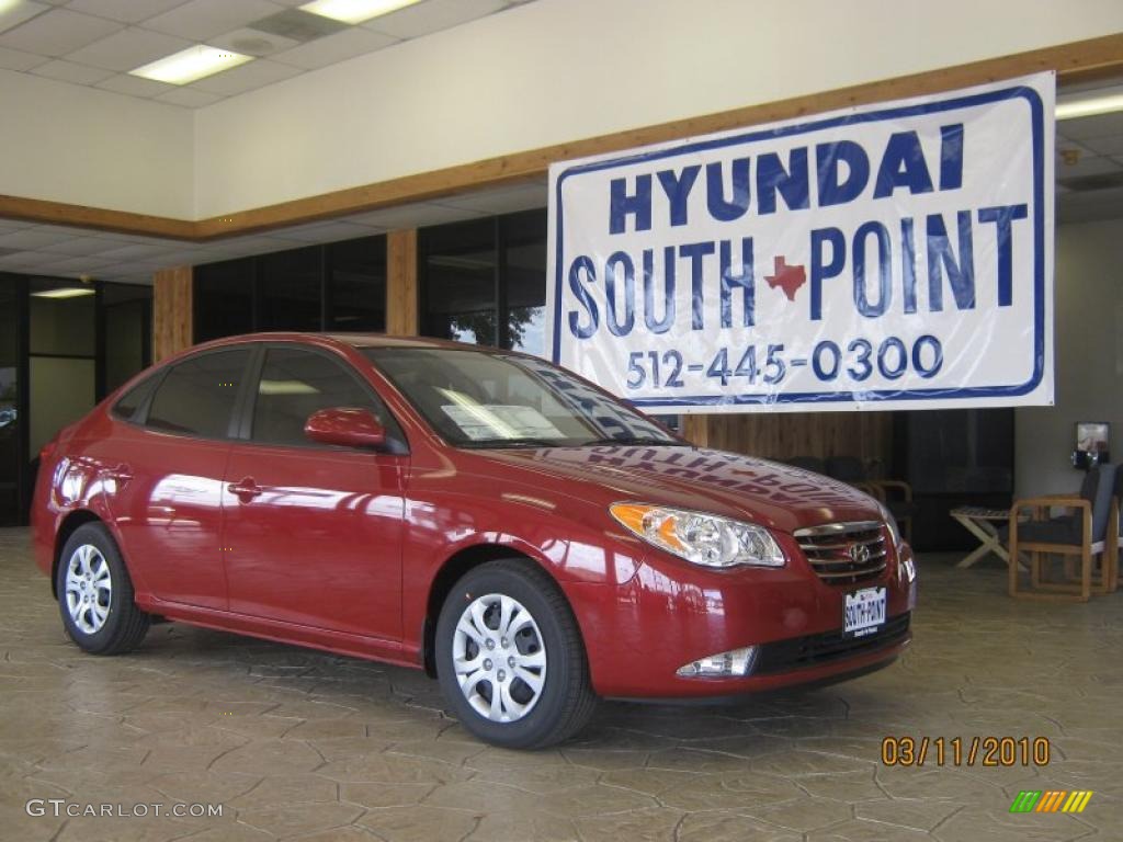 2010 Elantra GLS - Apple Red Pearl / Beige photo #7