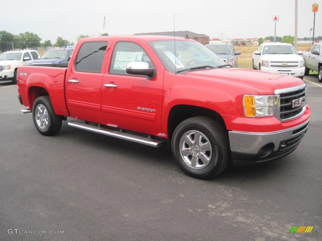 2010 Sierra 1500 SLE Crew Cab 4x4 - Fire Red / Ebony photo #3
