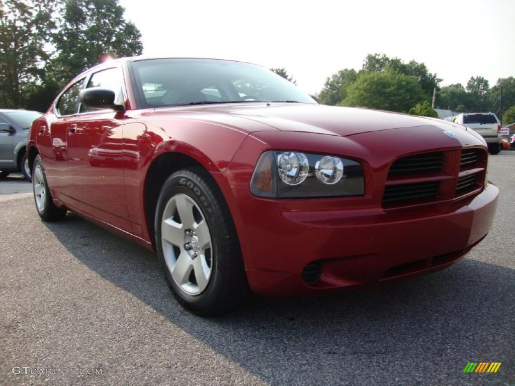 2008 Charger SE - Inferno Red Crystal Pearl / Dark Slate Gray photo #5