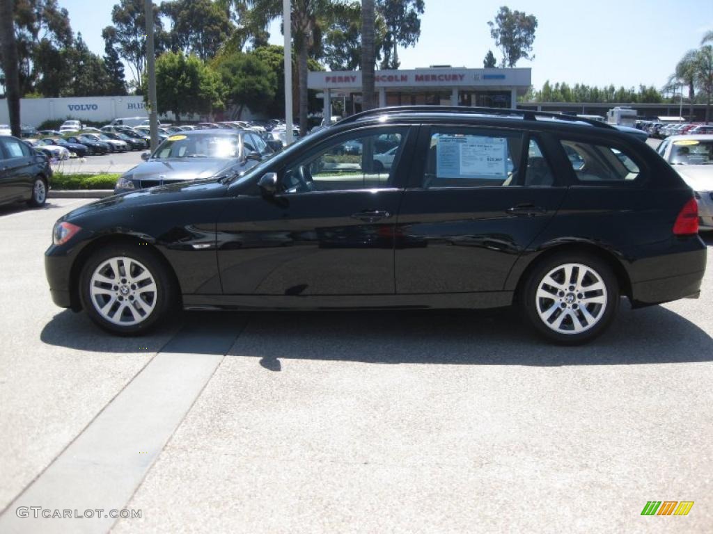 2007 3 Series 328i Wagon - Jet Black / Beige photo #2