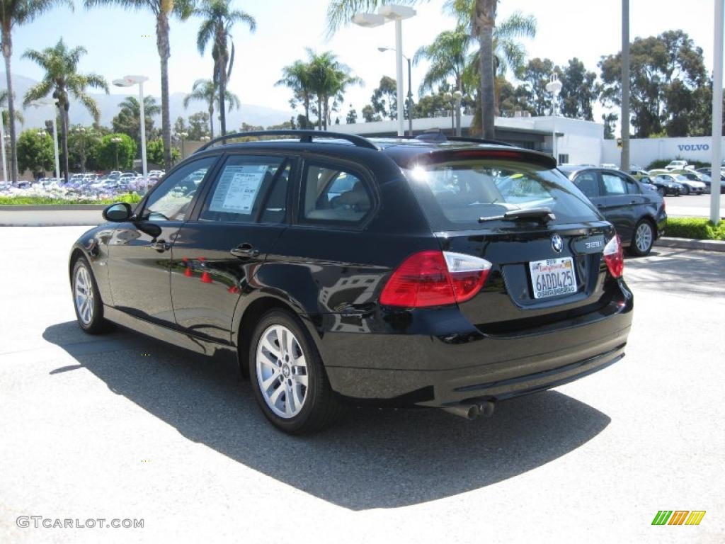 2007 3 Series 328i Wagon - Jet Black / Beige photo #3