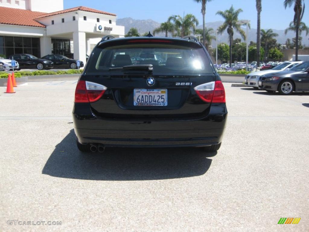 2007 3 Series 328i Wagon - Jet Black / Beige photo #4