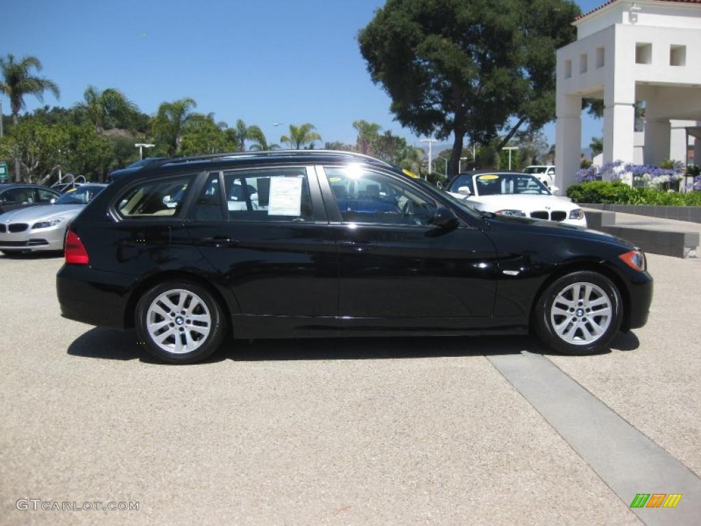 2007 3 Series 328i Wagon - Jet Black / Beige photo #6