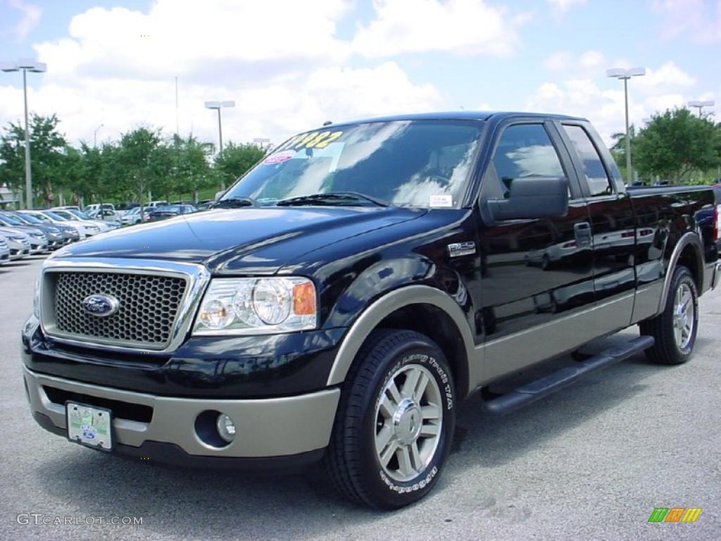 2006 F150 Lariat SuperCrew - Black / Black photo #15